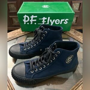 P.F. Flyers Black/ Navy High-Top Sneakers
